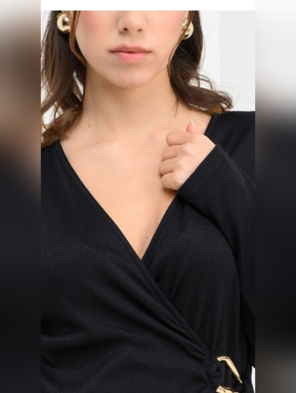 Joseph Ribkoff Black V-Neck Wrap Sweater